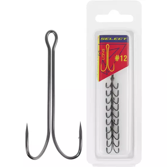 Двійник Select TWH-22L Twin Long #1/0 (4 шт / уп), Номер гачка, №: 1/0, Тип довжини: Long/Довгий, фото 